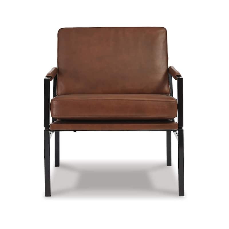 Signature Design by Ashley Puckman Mid Century Modern Leather Accent Chair - 29" W x 31.5" D x 34.25" H
