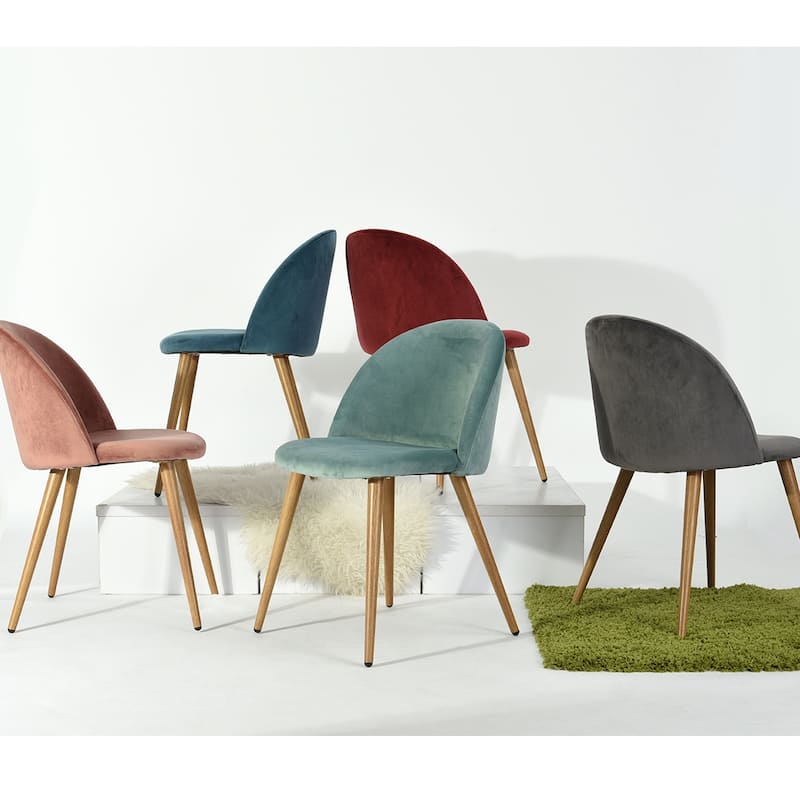 HomyLin Modern Upholstered Fabric Dining Chair Mid Back Armless