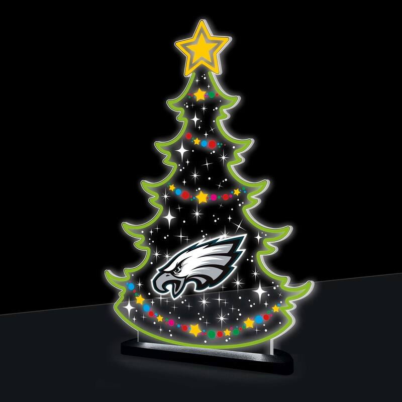 10" LED Tabletop Christmas Tree Desklite Sign, Philadelphia Eagles