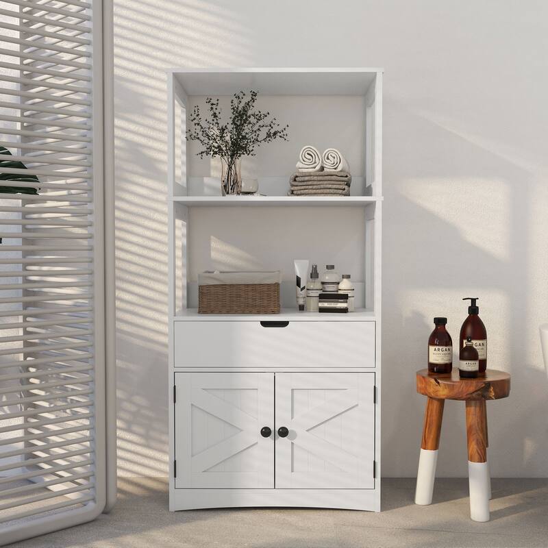 Kleankin Farmhouse Bathroom Floor Cabinet