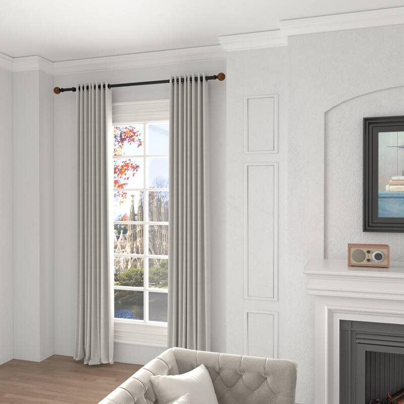 Acroma Adjustable Single Curtain Rod with Globe Ball Finial