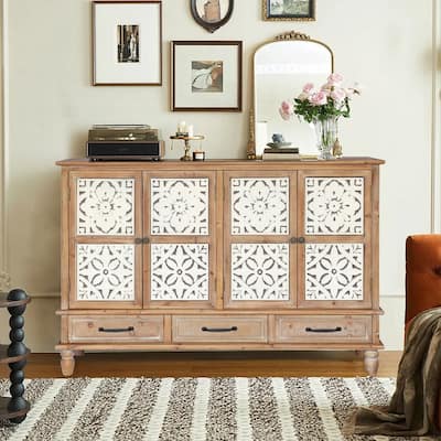 Charming Natural Wood Cabinet with Multiple Compartments