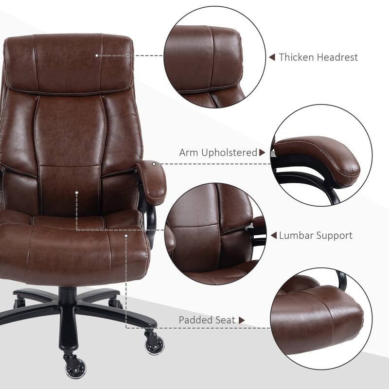 Large Size Office Chair PU Leather Office Chair with Pocket Spring System Tilt and Height Adjustable, for Office