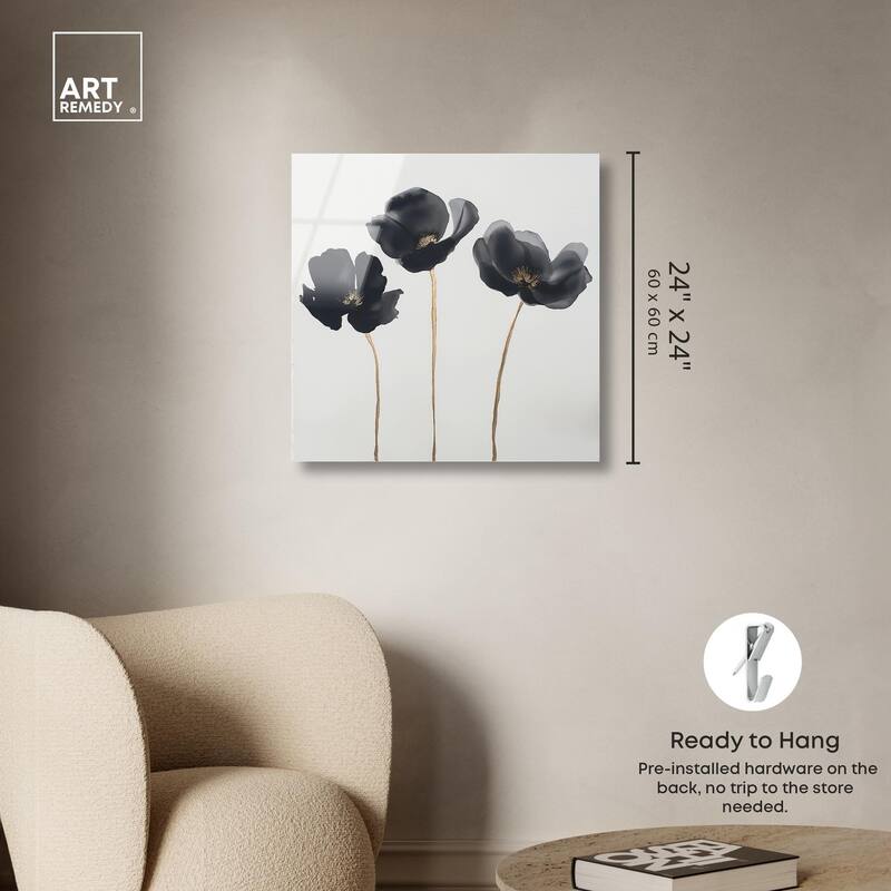 Nocturnal Flowers II Acrylic by Art Remedy, Ready to Hang