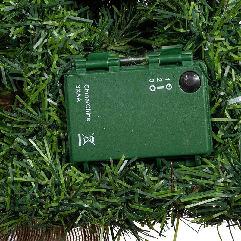 Kurt Adler 22-Inch Battery-Operated Prelit Decorated Wall Tree with Berries and Pomegranate