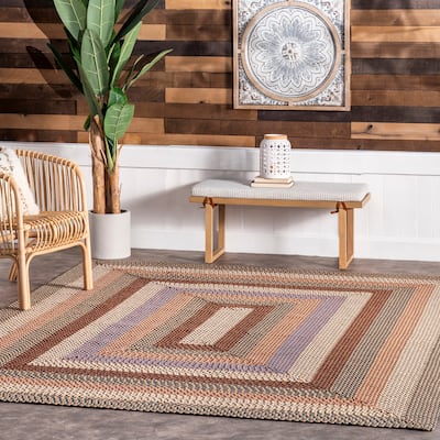 Nuloom Gwyneth Braided Borders Indoor/Outdoor Area Rug