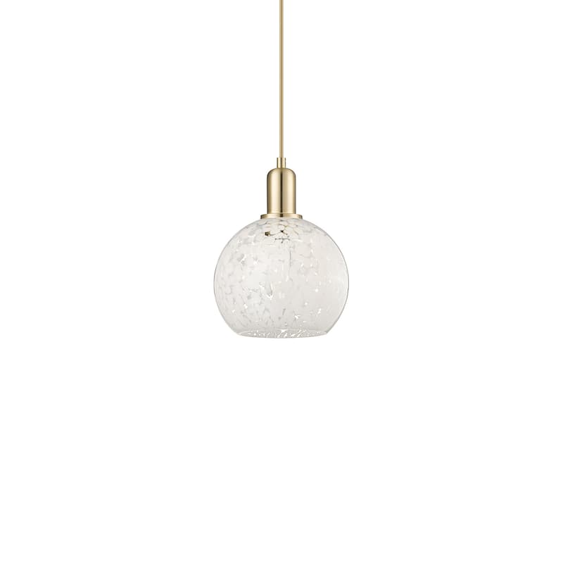 Innovations Lighting 716-1P-11-8 White Mouchette Pendant White - Champagne Bronze / White Mouchette