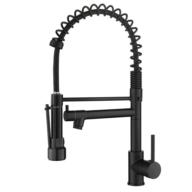 Commercial Kitchen Sink Faucet Single Handle Modern Matte Black Kitchen Faucets With Pull Down Sprayer Single Hole Basin Taps