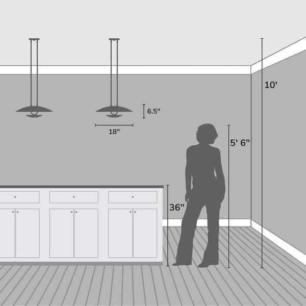 dimension image slide 0 of 4, Hunter Sunset Ridge Large Pendant - Entry, Dining Room, Kitchen - Modern, Contemporary, Transitional.