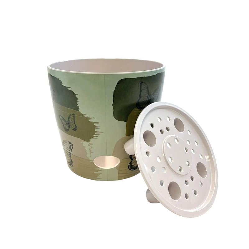7" Round Self-Watering Indoor/Outdoor Bamboo Pots