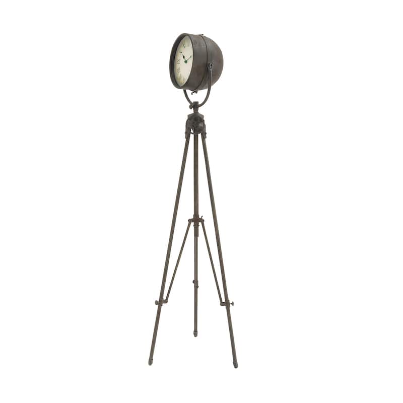 Black Metal Tall Tripod Decorative Clock