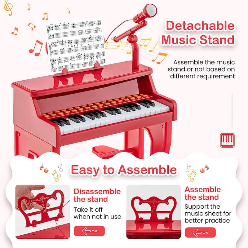 Gymax 37-Key Music Piano Keyboard Kids Learning Toy Instrument w/