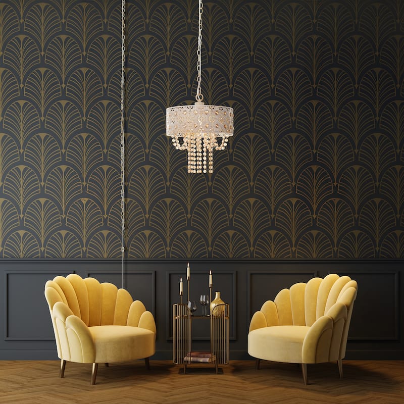River of Goods Adelia Crystal and Metal 12.5-inch Hanging Lamp - 12.75"L x 12.75"W x 12.5"H - 12.75"L x 12.75"W x 12.5"H