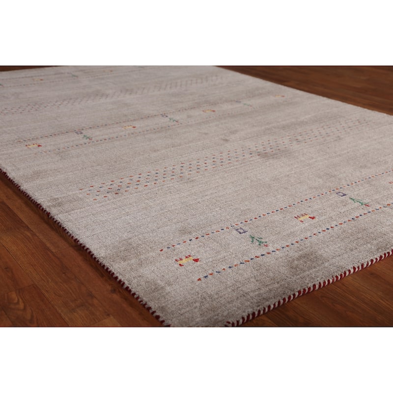Gabbeh Indian Area Rug Handmade Multi-Color Wool Carpet - 5'0" x 7'9" - 5'0" x 7'9" - Multi-Color