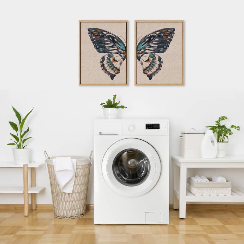 Sylvie Boho Butterfly Framed Canvas Art by Creative Bunch Studio