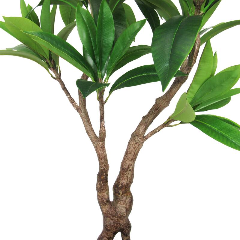 4ft Fuchsia Artificial Plumeria Flower Tree Tropical Plant in Black Pot - 48" H x 36" W x 27' DP