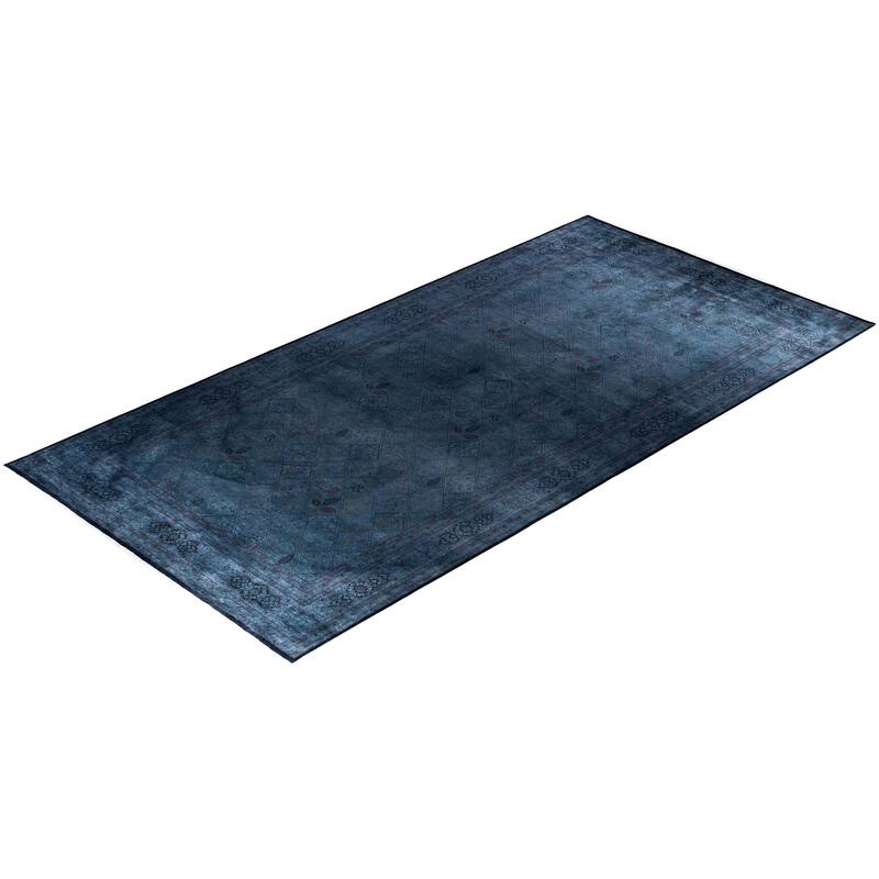 Overdyed One-of-a-Kind Hand-Knotted Area Rug - Blue - 9' 1" x 17' 9"