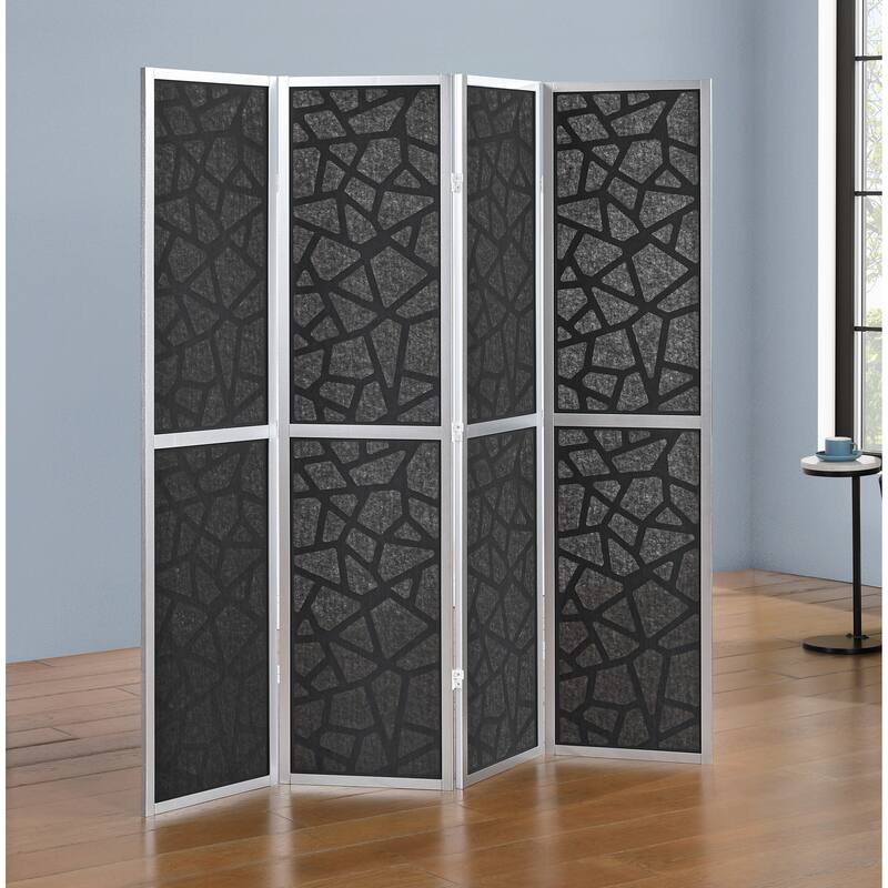 Roundhill Furniture Aurra 4-Panel Wood Room Divider, Folding Portable Partition Screen