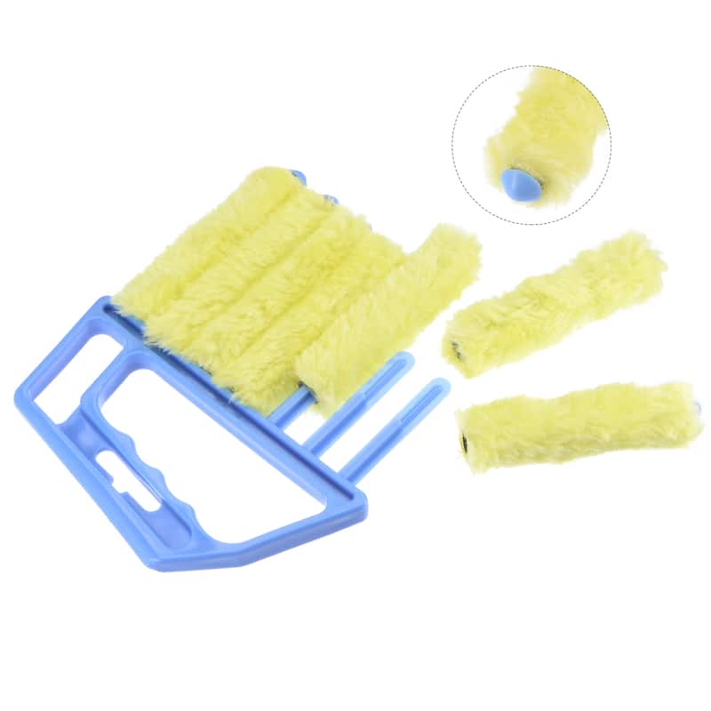 Window Blind Hand-held 7 Finger Shutters Brush Tool with Blue Handle