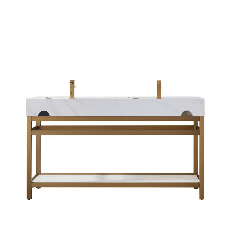 Bilbao 60" Vanity ,stainless steel bracket and Countertop,no Mirror