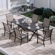 preview thumbnail 14 of 27, Kullavik Textilene Outdoor Dining Set, Patio Dining Set with Single Chairs, Swivel Chairs and Large Table 6 Single Chairs