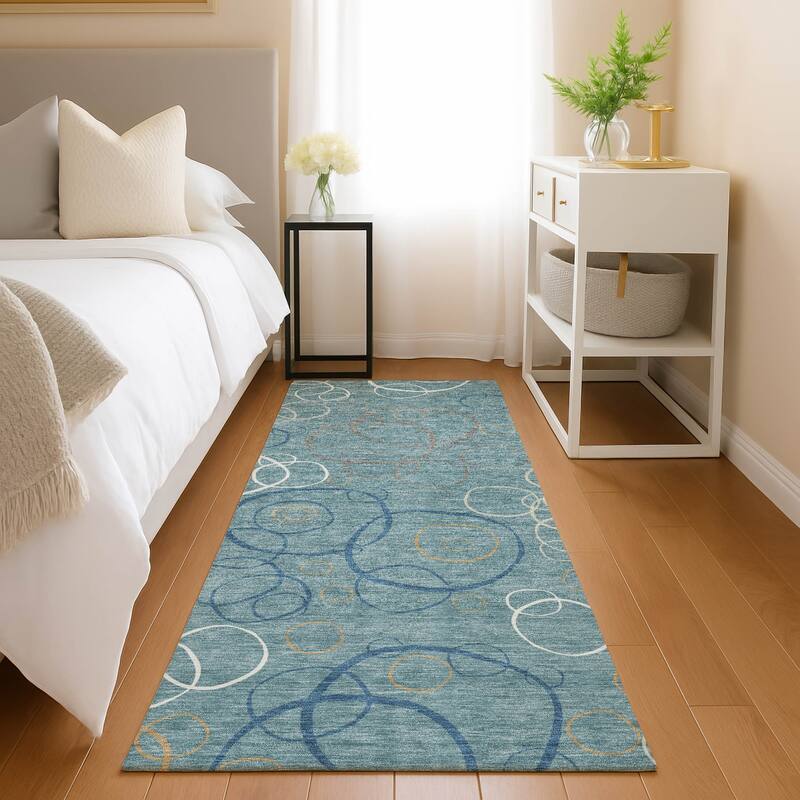Machine Washable Indoor/ Outdoor Contemporary Nexus Chantille Rug
