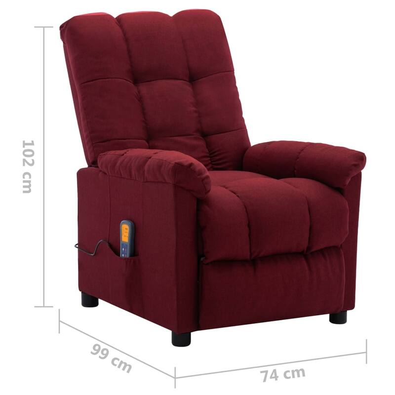 vidaXL Massage Recliner Electric Massaging Recliner Chair for Elderly Fabric - 29.1" x 39" x 40.2"