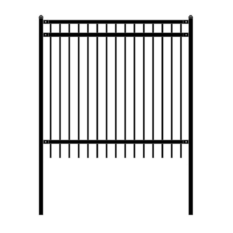 ALEKO Nice Style Unassembled Steel DIY Fence 6' x 6' Black