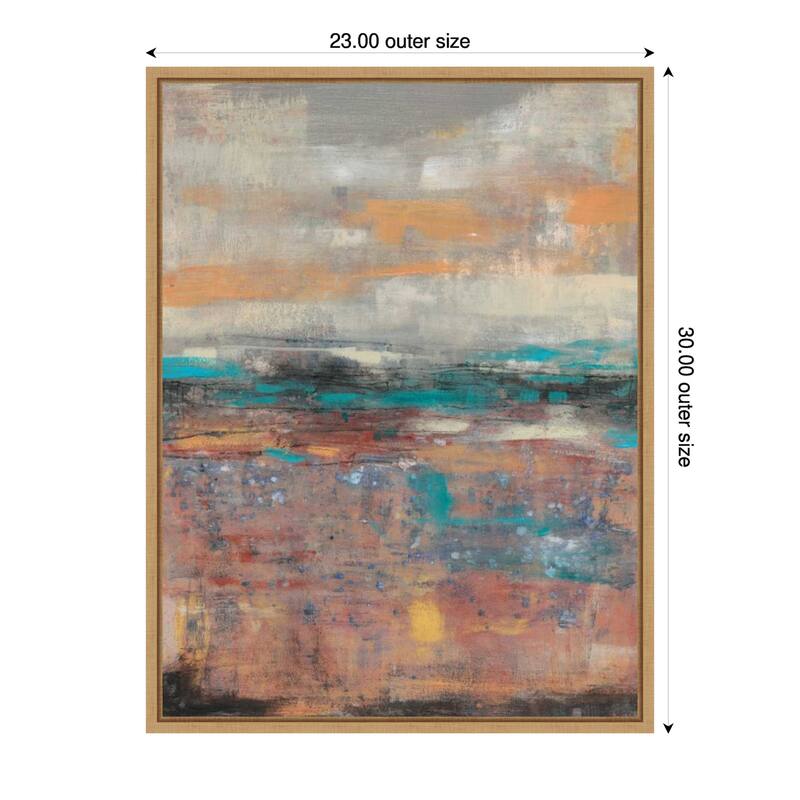 Teal Sunset No. 2 by Jennifer Goldberger (23 x 30 in.), Framed Canvas Wall Art Print