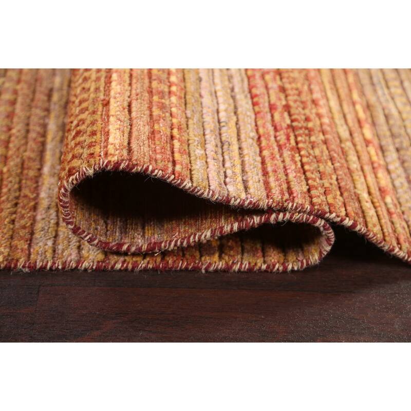 Striped Gabbeh Kashkoli Oriental Wool Area Rug Handmade Bedroom Carpet - 6'0" x 8'10"