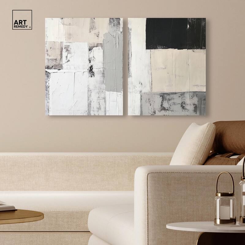 Chalk and Charcoal Canvas Set of 2 by Art Remedy, Gallery Wrapped