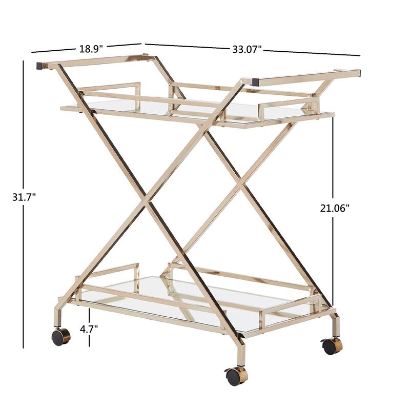 Palisade Champagne Gold Bar Cart by iNSPIRE Q Bold