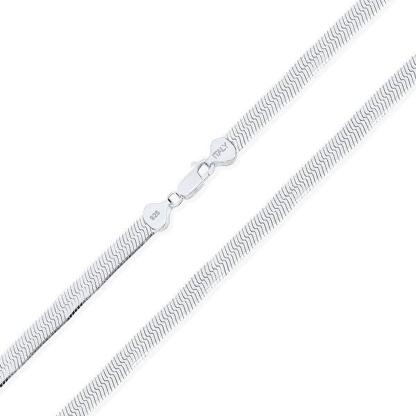 Herringbone Flat Snake Flexible Chain Link Necklace Sterling Silver On Sale Overstock 17988471
