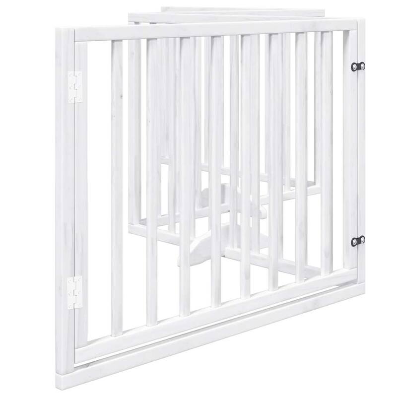vidaXL Dog Gate Foldable Poplar Wood