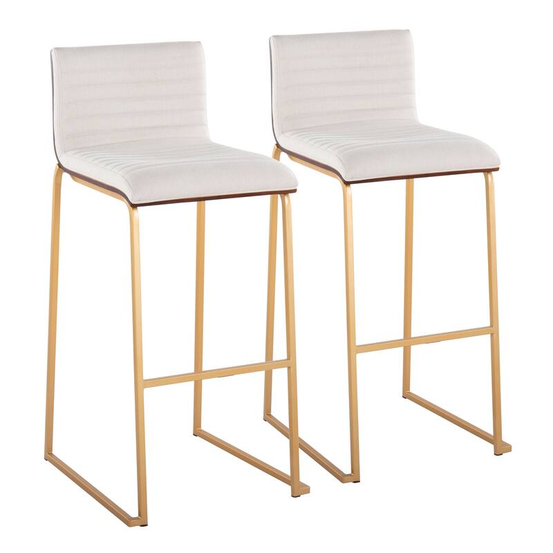 Silver Orchid Magda 30" Fixed-Height Upholstered Bar Stool (Set of 2)