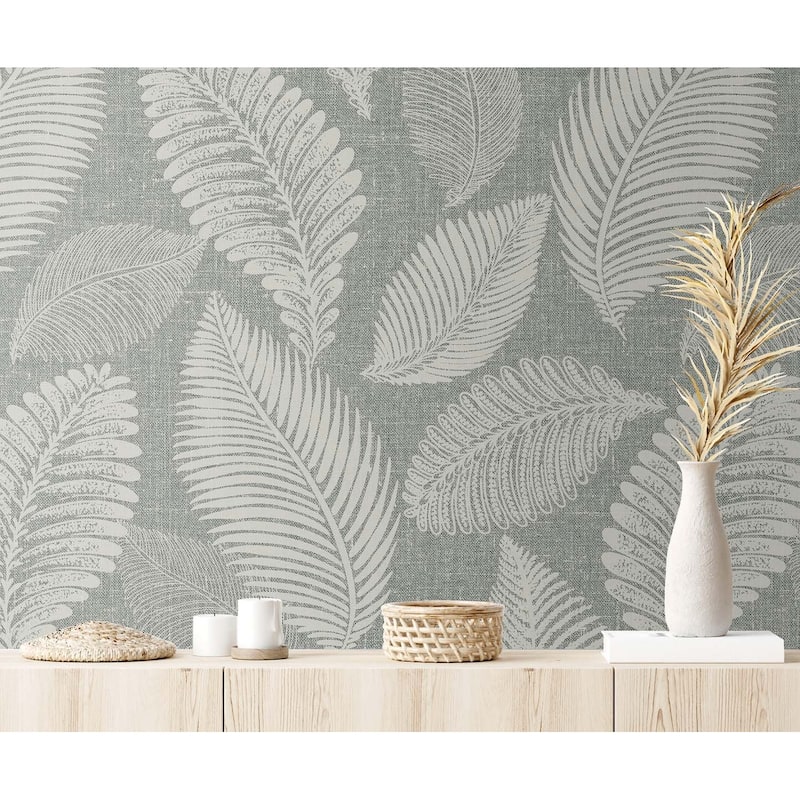 Seabrook Designs Tossed Leaves Nonwoven Unpasted Wallpaper