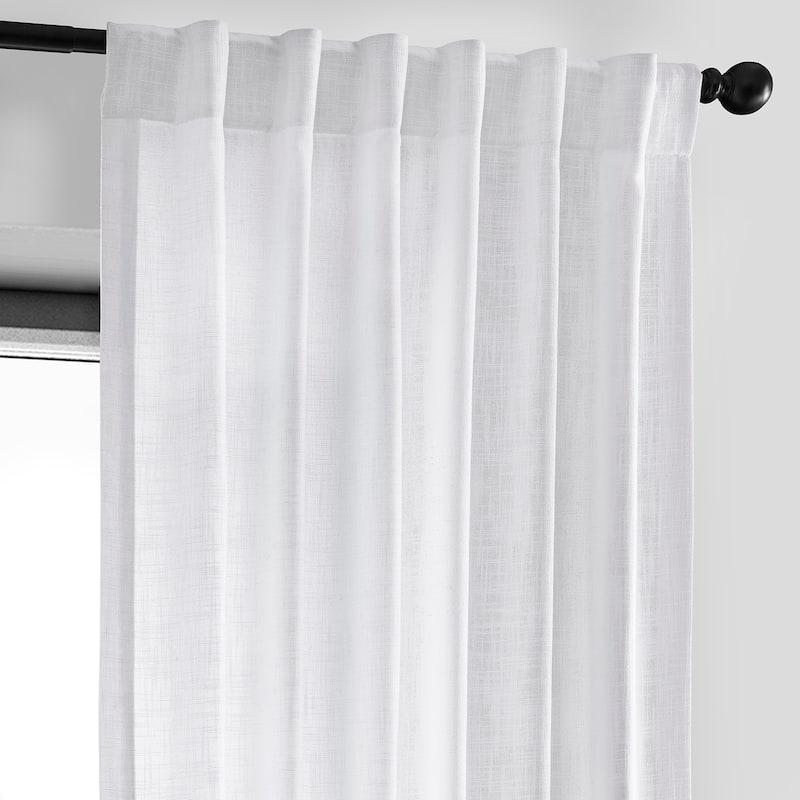Exclusive Fabrics Heavy Faux Linen Light Filtering Curtains For Bedroom, Living Room (1 Panel)
