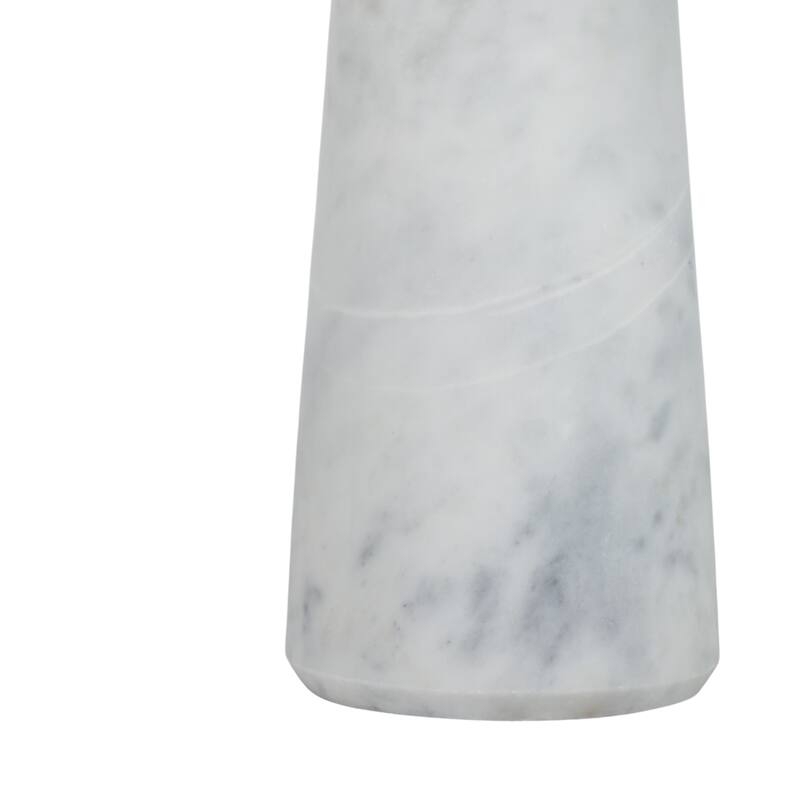 Granite And Marble Modern Round Side Table with Split-Top - 24" Ivory - 24" x 24" x 24"