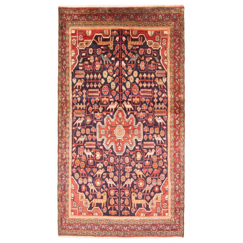 ECARPETGALLERY Hand-knotted Andelz Navy Wool Rug - 4'2 x 7'10 - Dark Navy - 4'2 x 7'10