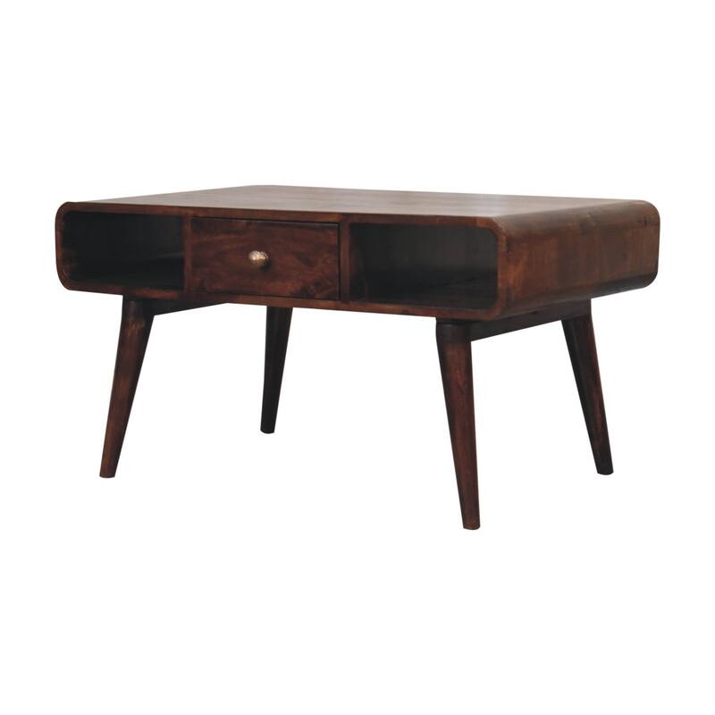 Artisan Furniture Solid Wood Curved California Walnut Coffee Table