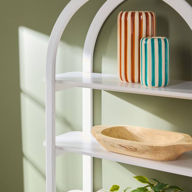Walker Edison Modern Wood Arched Open Bookcase