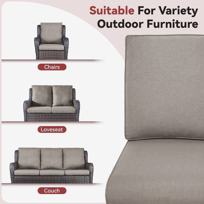 Gymojoy Pillow and Cushion Set Deep Seat Indoor/Outdoor - 25" x 22" x 4"