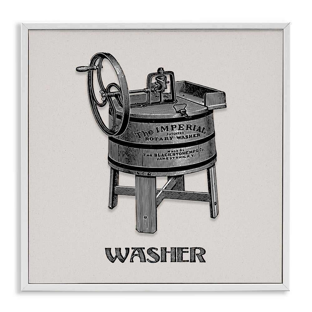 Stupell Antique Rotary Washer Framed Giclee Art Design By Val Rhodes