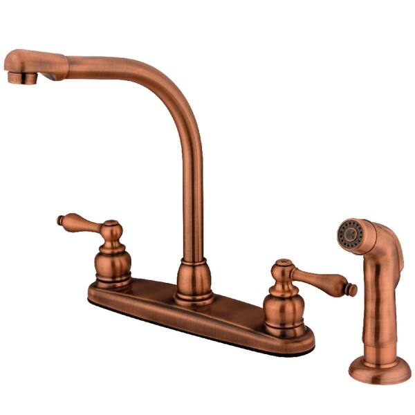 slide 1 of 1, Kingston Brass Victorian Centerset Kitchen Faucet in Antique Copper - Antique Copper