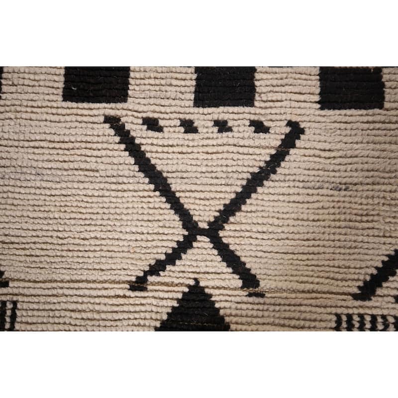 Striped Moroccan Oriental Accent Rug Hand-Knotted Wool Carpet - 3'0"x 5'3"