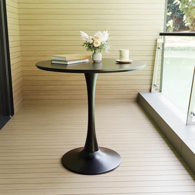 Round Dining Table,31.5" Tulip Table Dining Table 2-4 People with MDF Table Top & Pedestal Base