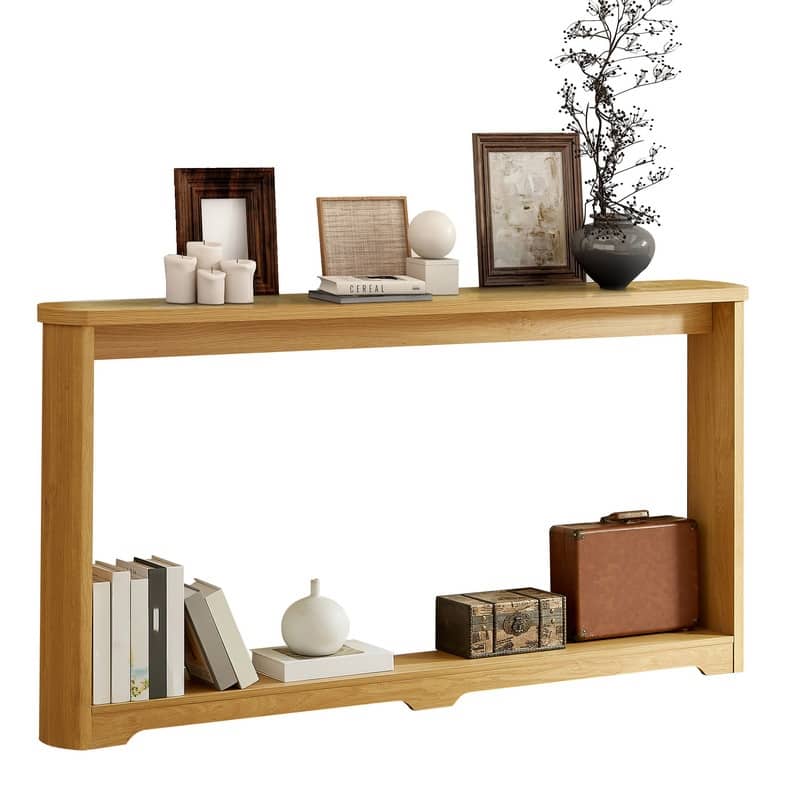 70.1" Narrow Wooden Sofa Table with Corrugated Texture for Entranceways and Living Room Décor
