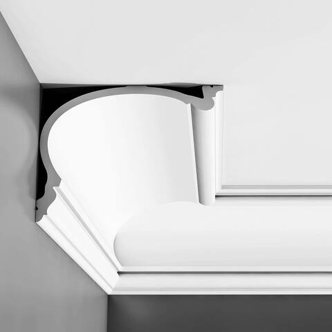 Orac Decor High Density Polyurethane Foam Crown Moulding Primed White Face 12-3/8in x 78in Long