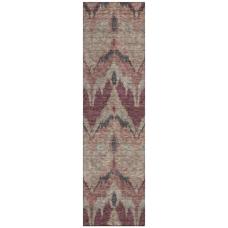 Machine Washable Indoor/ Outdoor Chantille Boho Ikat Rug