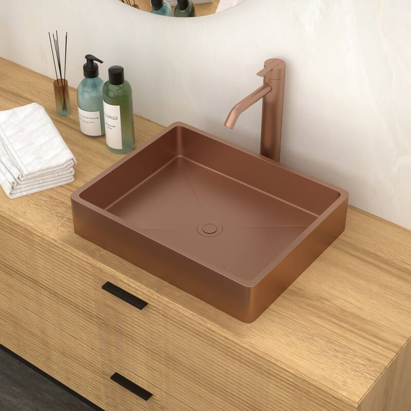 19" x 15" Stainless Steel Bathroom Sink with Pop-Up Drain
